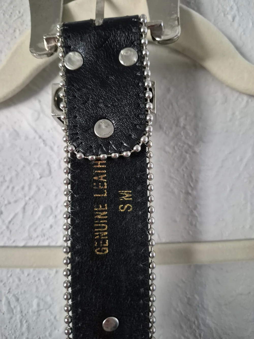 Leather Rhinestone Mirrored Silver Western Belt Size Small-Medium
